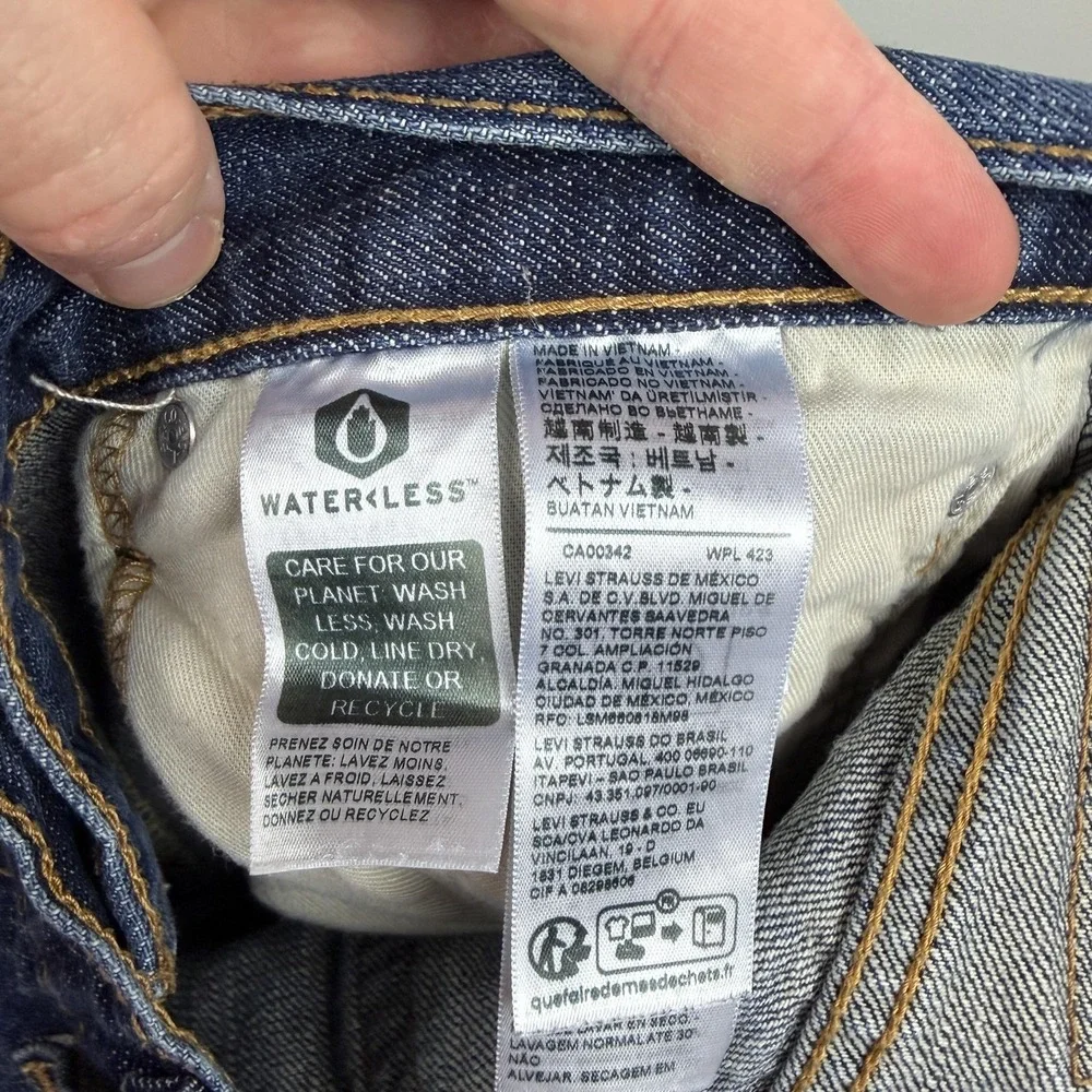 Levis 559 Jeans Mens 32x34 Blue Denim Straight Leg Waterless 100% Cotton‎